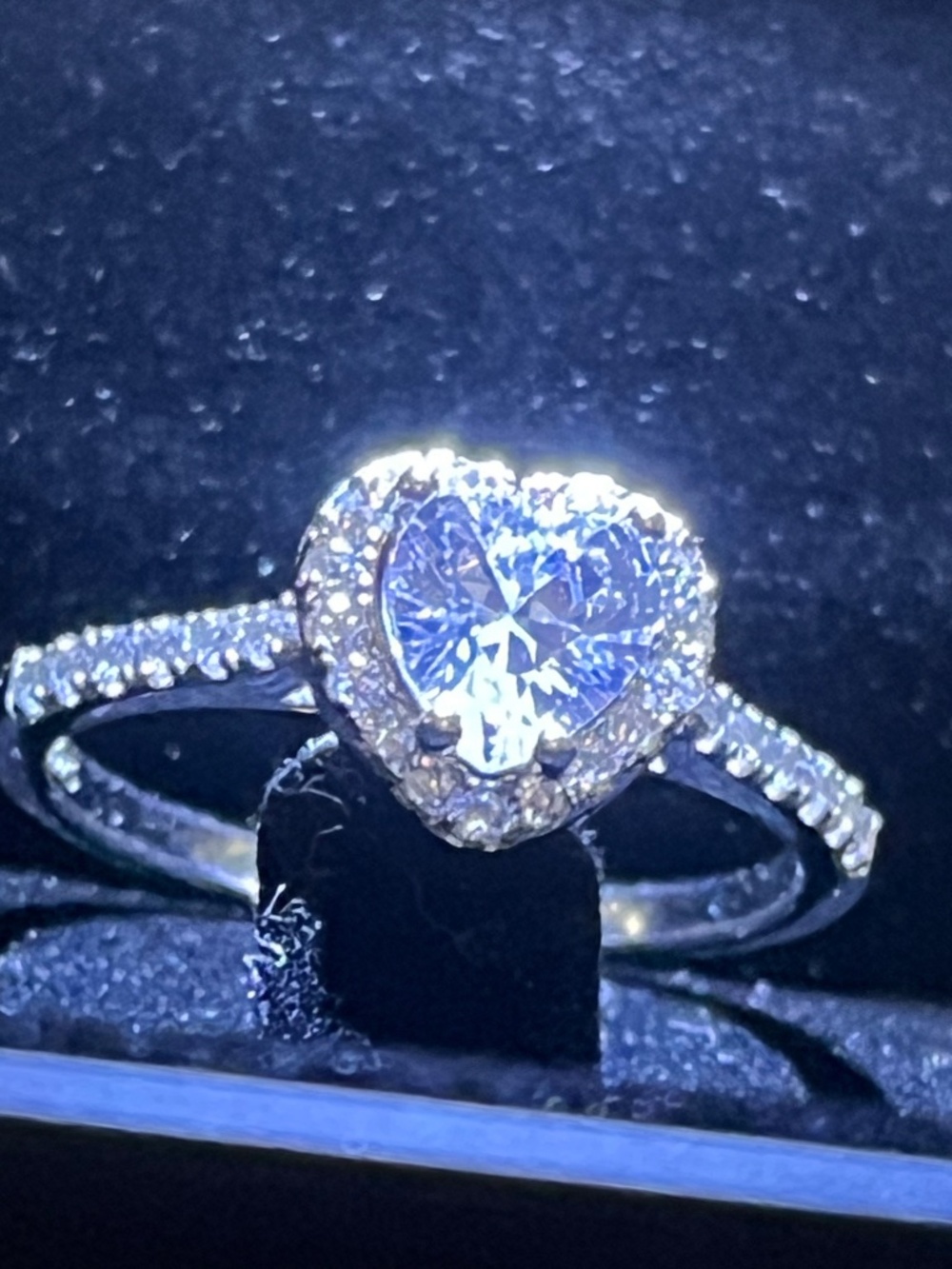 Silver Cubic Zirconia Heart Ring